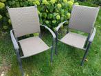 2 tuinstoelen, Tuin en Terras, Ophalen, Gebruikt, Aluminium, Stapelbaar