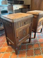 2 antieke nachtkastjes met marmer blad, Ophalen