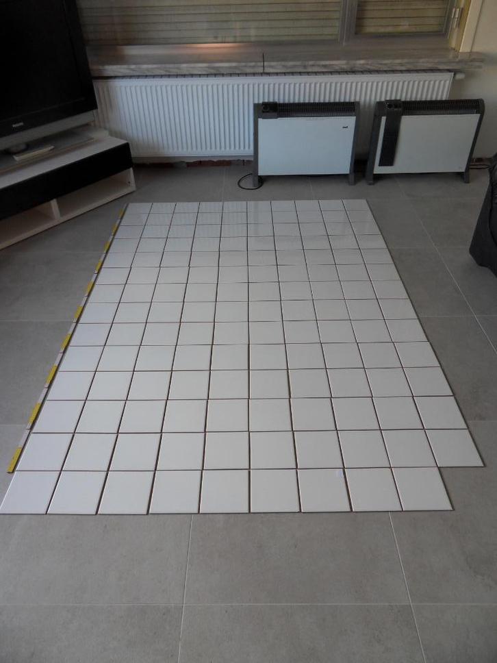 Witte muurtegels 15x15cm 139 stuks, Doe-het-zelf en Bouw, Tegels, Zo goed als nieuw, Wandtegels, Keramiek, Minder dan 20 cm, Minder dan 20 cm