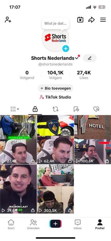 TikTok Account 105K Volgers (Internationaal publiek) beschikbaar voor biedingen