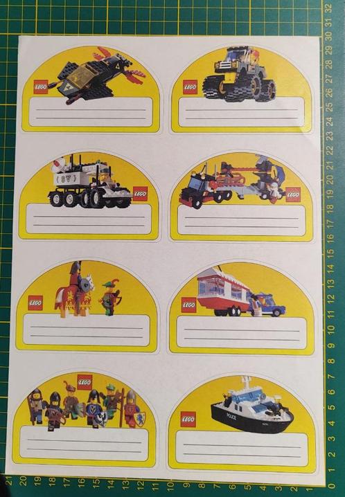 Stickerblad A4 8x Lego Etiketten '80s Ridders-Helicopter-, Collections, Autocollants, Enlèvement ou Envoi