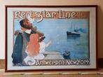 Poster RED STAR LINE, Ophalen, Met lijst, Rechthoekig Liggend, Zo goed als nieuw