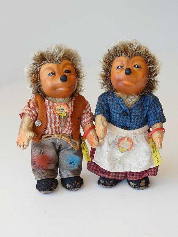 2 Oude Steiff egeltjes - 2 hérissons ancien Steiff, Antiek en Kunst, Antiek | Speelgoed, Ophalen of Verzenden