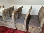 8 rieten stoelen, Huis en Inrichting, Stoelen, Ophalen, Bruin, Riet of Rotan, Zo goed als nieuw