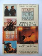 TEARS FOR FEARS VINTAGE PROMO POSTCARD SONGS BIG CHAIR, Verzenden, Gebruikt, Foto of Kaart