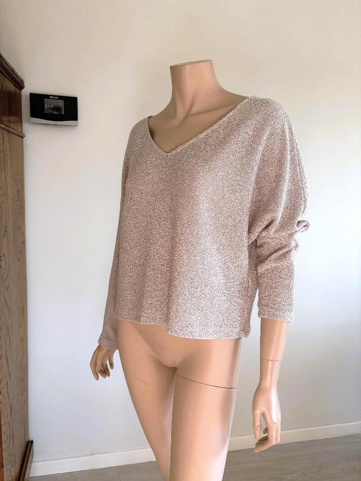 H&M Zachte trui met vlindermouwen – maat S, Kleding | Dames, Truien en Vesten, Zo goed als nieuw, Maat 36 (S), Beige, Ophalen of Verzenden