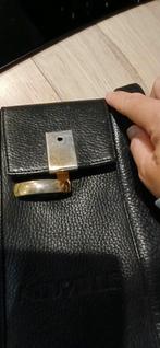 NEUVILLE Leer vintage handtas zwaart, Enlèvement ou Envoi, Utilisé, Noir, Cuir