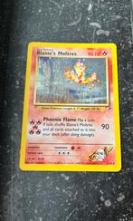 Blaine's Moltres #1 (holo + swirl) - Pokémon Gym Heroes (NM), Enlèvement ou Envoi, Comme neuf, Cartes en vrac