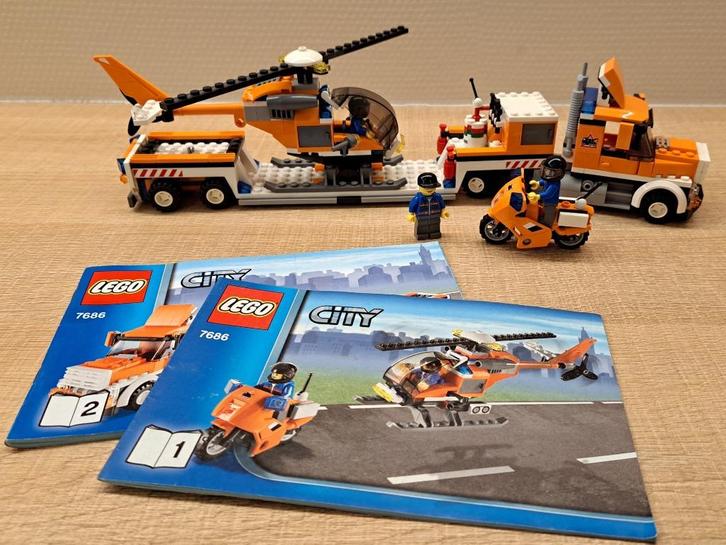 Lego 7686: helikoptertransport, zgan,100% compleet, Kinderen en Baby's, Speelgoed | Duplo en Lego, Zo goed als nieuw, Lego, Complete set