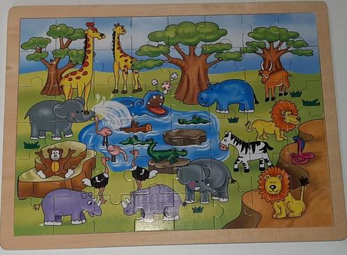 4 houten puzzels, Kinderen en Baby's, Speelgoed | Kinderpuzzels, Zo goed als nieuw, 2 tot 4 jaar, 10 tot 50 stukjes, Van hout