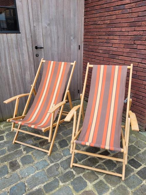 Ensemble de chaises de plage vintage des années 1960, Jardin & Terrasse, Chaises de jardin, Utilisé, Enlèvement