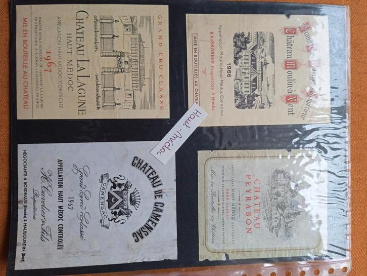 40 Franse wijn etiketten 1955-1980, Verzamelen, Wijnen, Ophalen of Verzenden