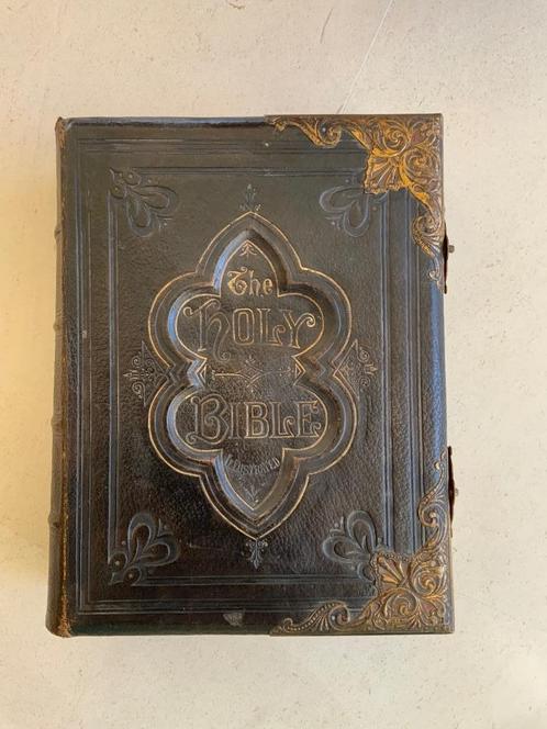 Antiek boek - Family Holy Bible - eind 1800, Antiquités & Art, Antiquités | Livres & Manuscrits, Enlèvement ou Envoi