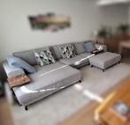 Grote hoekzetel met chaise longue & poef, Ophalen, Hoekbank, 300 cm of meer, Stof