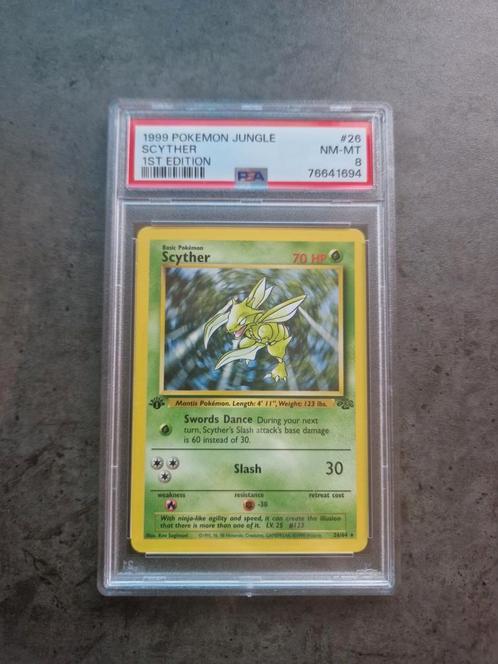 Scyther 1ère édition de Jungle PSA 8, Hobby & Loisirs créatifs, Jeux de cartes à collectionner | Pokémon, Comme neuf, Enlèvement ou Envoi