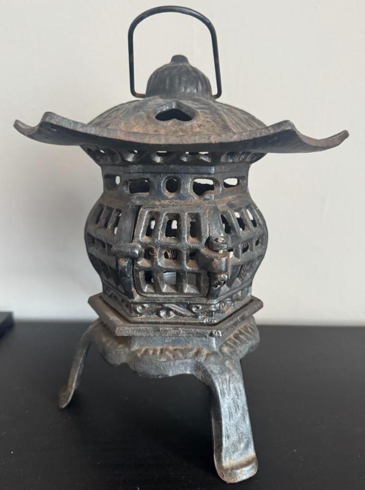 Oude Japanse smeedijzeren pagodelantaarn 1930, Antiek en Kunst, Kunst | Niet-Westerse kunst, Ophalen of Verzenden