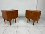 Set van 2 vintage nachtkastjes, Gebruikt, Ophalen of Verzenden, 45 tot 65 cm, Minder dan 55 cm