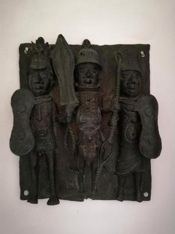 Bronze africain - décor de trône du chef du village