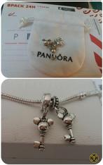 Mickey & MInnie , pendentif cle, Pandora, Zo goed als nieuw, Zilver, 2 of 3 bedels