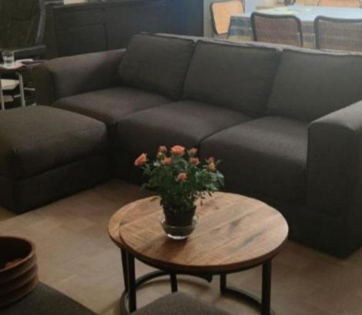 3-zitbank met voetsteun, Huis en Inrichting, Zetels | Zetels, Zo goed als nieuw, Rechte bank, Driepersoons, 200 tot 250 cm, 75 tot 100 cm