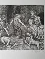 Camille Dhavé 1926-1980 grote ets gesigneerd, Antiek en Kunst, Ophalen of Verzenden