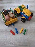 Speelgoedtractor met kar en dieren, interactief met geluid, Kinderen en Baby's, Ophalen of Verzenden, Gebruikt