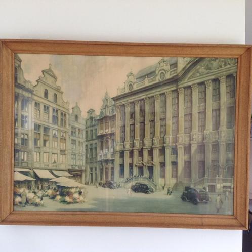 mooie poster : Grote Markt in Brussel voor slechts 15 euro, Verzamelen, Posters, Zo goed als nieuw, Ophalen of Verzenden