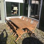 Nieuw geolied teakhout: tafel van 240 cm + 6 stoelen 649€, Nieuw, Eettafel, 8 zitplaatsen, Teakhout