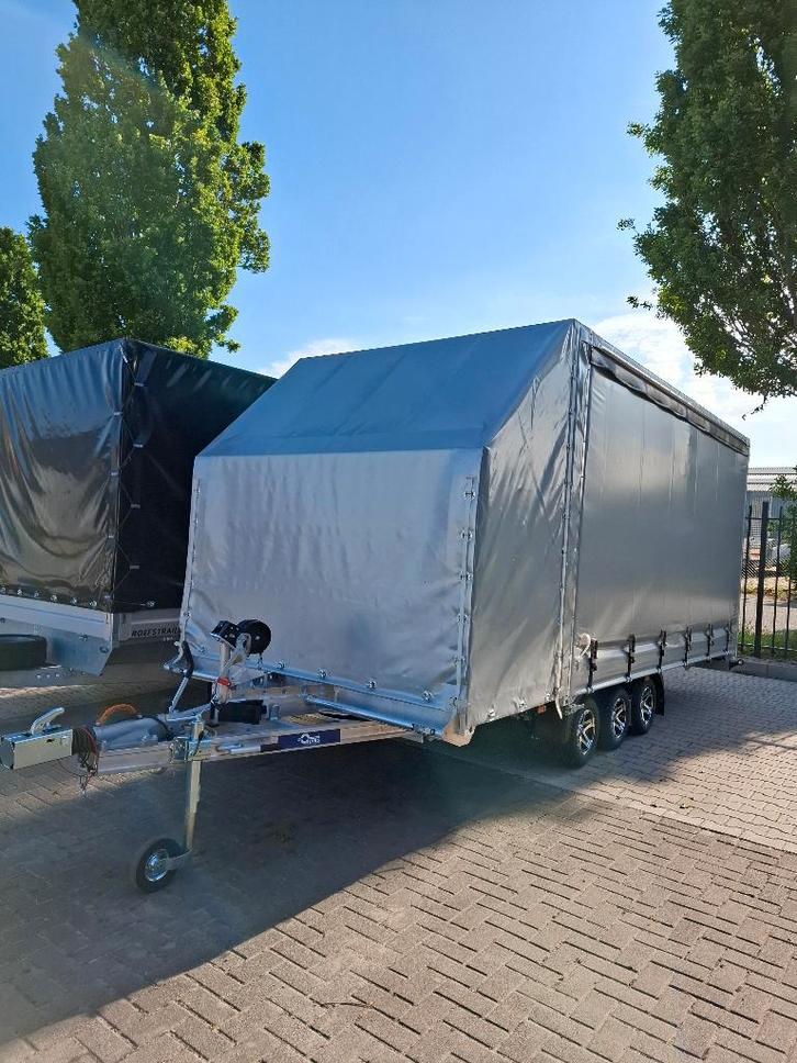 Nieuwe aluminium autotransporter 3500 kg met huif (520x210), Auto diversen, Aanhangers en Bagagewagens, Nieuw, Ophalen