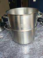 Inox kookpot + vergiet, Ophalen of Verzenden, Zo goed als nieuw, Inox, Pannenset