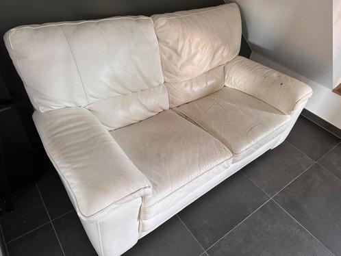 GRATIS - lederen salon, Huis en Inrichting, Zetels | Zetels, Gebruikt, Rechte bank, Vierpersoons of meer, 150 tot 200 cm, Leer