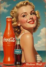 Metalen reclamebord Coca Cola - retro vintage mancave, Verzamelen, Ophalen of Verzenden, Zo goed als nieuw, Reclamebord