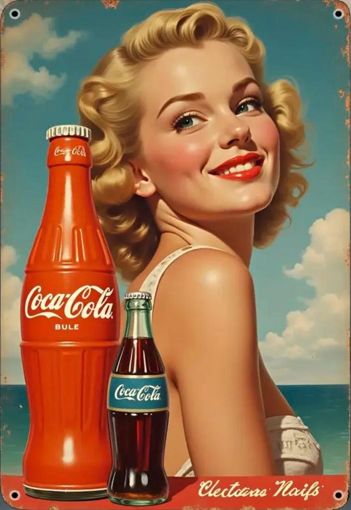 Metalen reclamebord Coca Cola - retro vintage mancave, Verzamelen, Merken en Reclamevoorwerpen, Zo goed als nieuw, Reclamebord