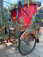 Riksja vintage taxi Javaans origineel uit Bandung meegenomen, Ophalen, Gebruikt
