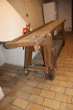 Authentieke vintage werkbank / schrijnwerktafel, Ophalen, Gebruikt, 170 cm of meer, Bankschroef