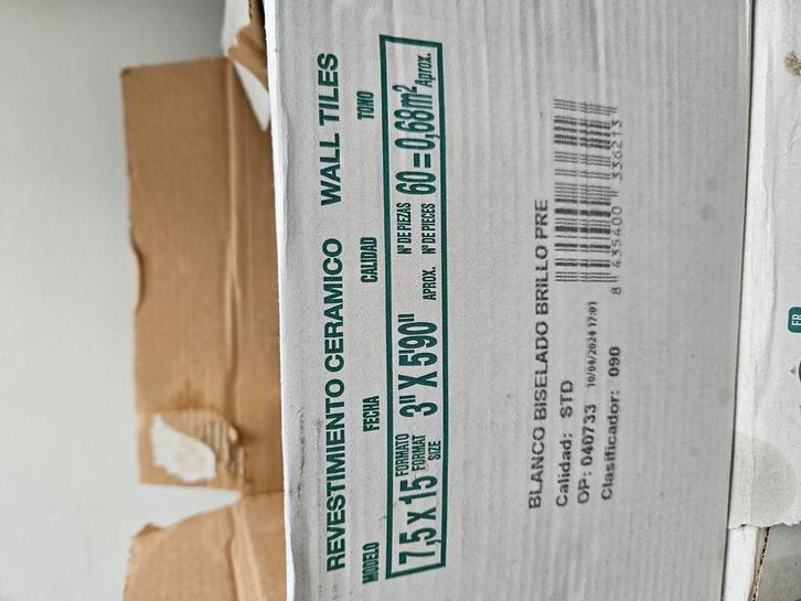 Witte metrotegel, Doe-het-zelf en Bouw, Tegels, Zo goed als nieuw, Ophalen