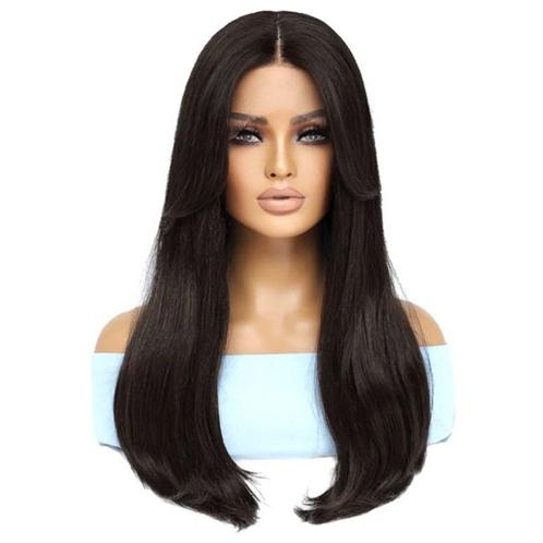 Swiss lace front pruik lang haar in lagen Dark Chocolate, Handtassen en Accessoires, Uiterlijk | Haarverzorging, Nieuw, Pruik of Haarverlenging