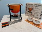 Le Creuset La Mama fondue set in Flame, in zeer goede staat, Ophalen of Verzenden, Zo goed als nieuw, Brander, Fondueset