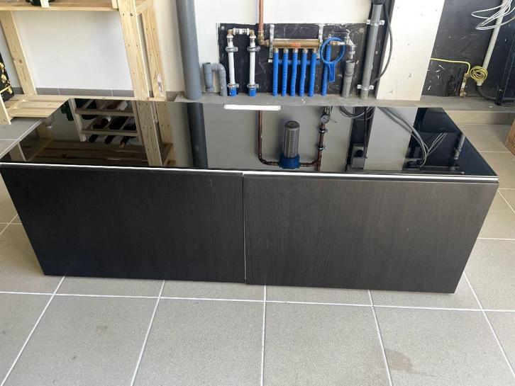 IKEA BESTÅ tv-meubel (wit/zwart 120 cm met lade en deur), Huis en Inrichting, Kasten |Televisiemeubels, Zo goed als nieuw, Minder dan 100 cm