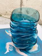 Vintage glas bowls petroleum blauw, Maison & Meubles, Enlèvement ou Envoi, Verre