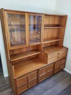 Vintage Boekenkast / Hoge Wandkast Nathan Furniture, Huis en Inrichting, Ophalen, Gebruikt, Glas, 150 tot 200 cm