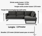 Antraciet Zitbank 2,91m x 2,10 m  6 zitplaatsen, Huis en Inrichting, Zetels | Zetels, Ophalen, 250 tot 300 cm, Gebruikt, Overige maten
