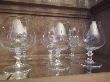 cognacglazen CRISTAL D ARQUES-6 stuks-NIEUW-VINTAGE beschikbaar voor biedingen