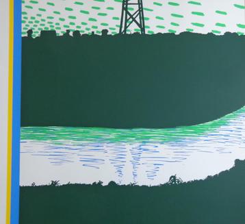 ROGER RAVEEL / DE LEIE / KLEURZEEFDRUK / 56x78cm / SIG 1973 beschikbaar voor biedingen