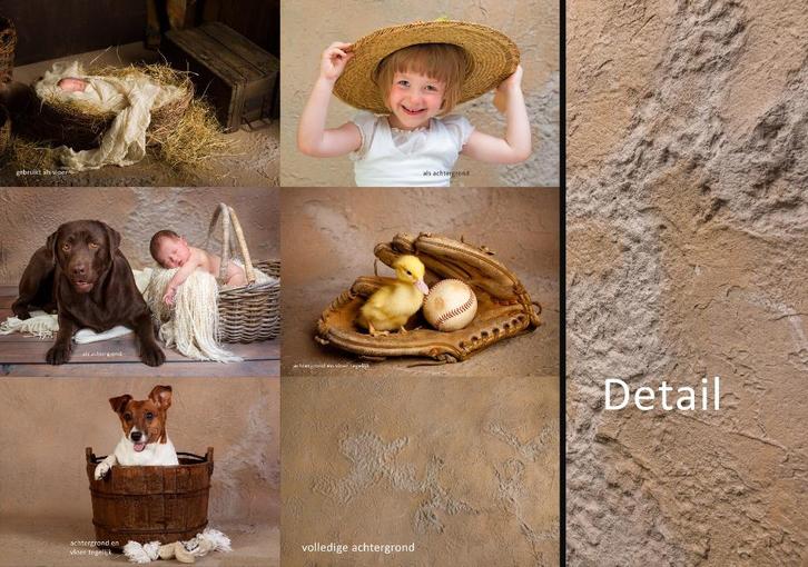 3D lichtbruine grunge studio foto achtergrond, Audio, Tv en Foto, Fotografie | Fotostudio en Toebehoren, Zo goed als nieuw, Achtergrond