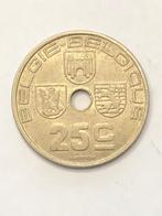 Munt België 25 cent 1938 vl/fr Leopold III MISSLAG !!, Ophalen of Verzenden, Overig, Losse munt