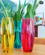 3 gekleurde glazen vintage vazen, Huis en Inrichting, Woonaccessoires | Vazen, Ophalen of Verzenden, Geel