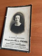 Rouwkaart M. Fiems  Lichtervelde 1904 + Torhout 1934, Verzamelen, Bidprentjes en Rouwkaarten, Verzenden, Rouwkaart