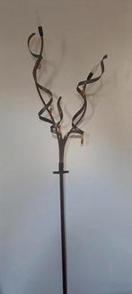 Mooie landelelijk wandlamp koper met glazen druppels, Ophalen, Zo goed als nieuw