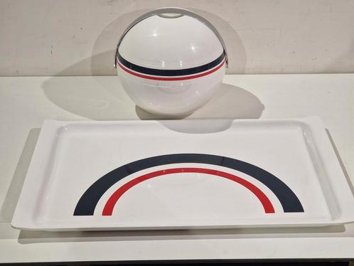 Guzzini Pagoda ice bucket en dienblad,  space age , jaren 70, Antiek en Kunst, Kunst | Designobjecten, Ophalen of Verzenden